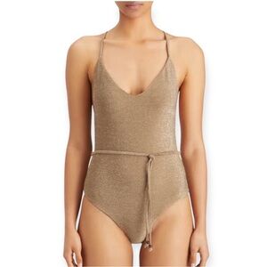 Scotch & Soda Metallic Swimsuit One-piece With Tie Size S